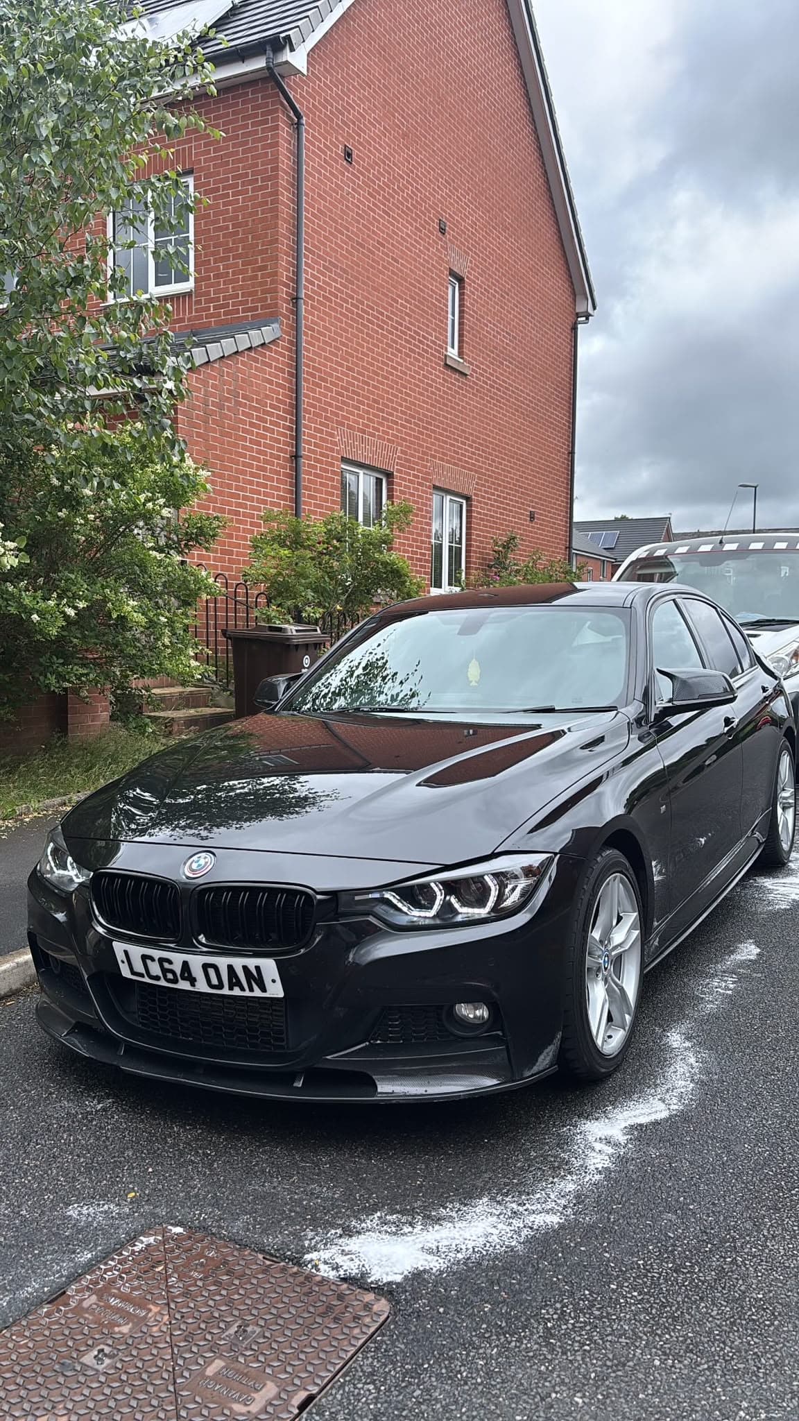 Black BMW 3 Series after a mobile valet