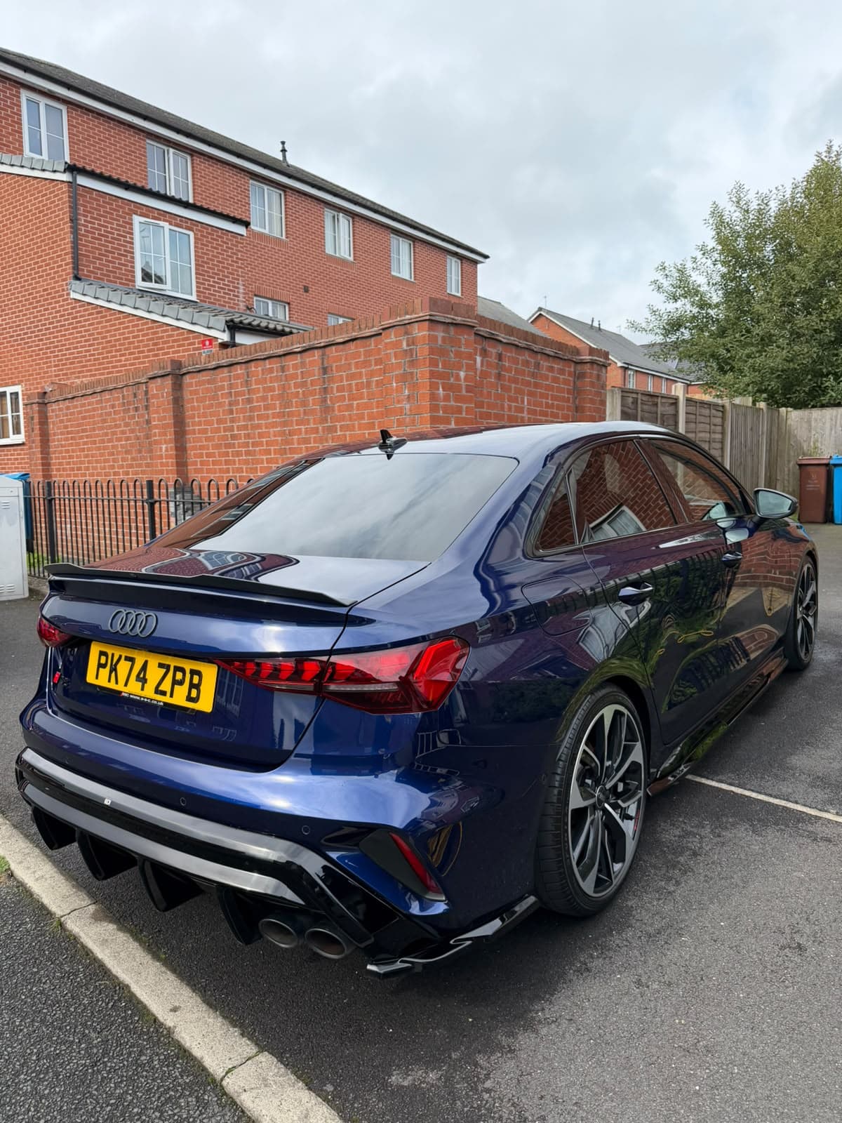 Deep blue Audi S3 saloon after a full detail